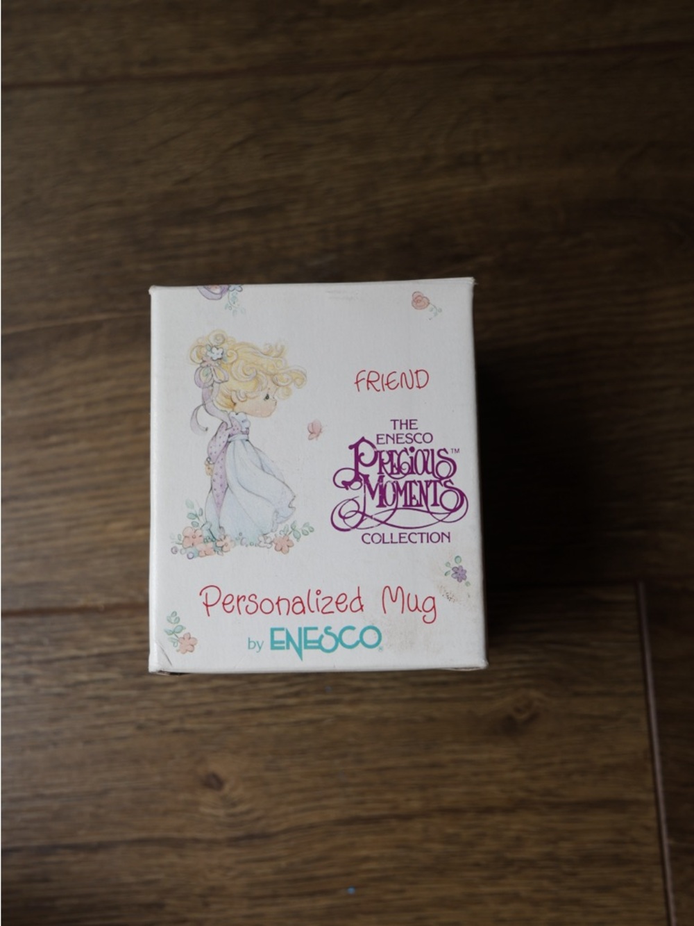 Vintage Enesco Precious Moments Friend Mug Floral Personalized Ceramic w/ Box